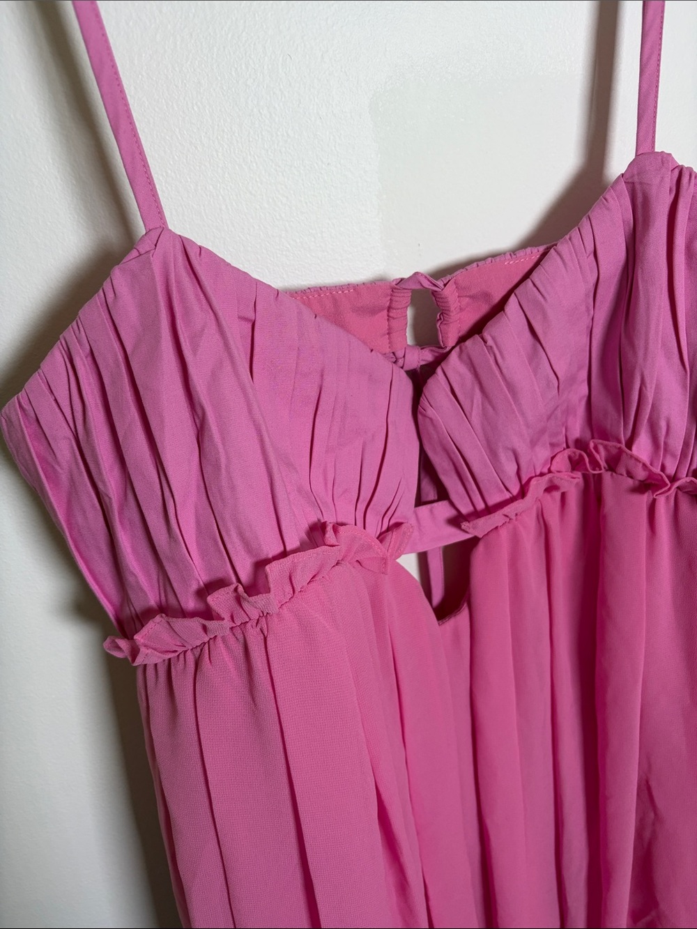 ASOS DRESS Pink Spaghetti Strap Chiffon Dress - Picture 4 of 11